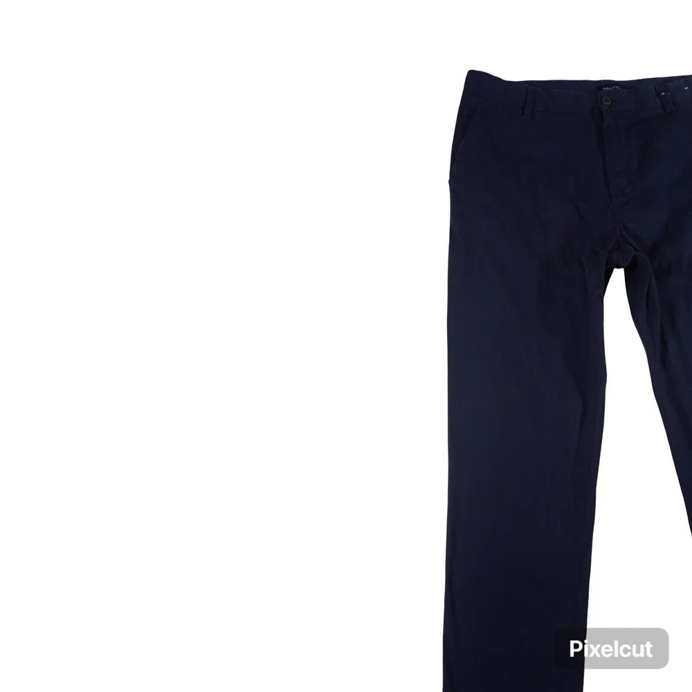 Nautica Chino Pants Mens‎ 36x32 Blue All Day Comfort Flat Front Performance